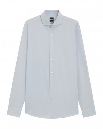Mens H-Hank-SP-C1-261 Slim-Fit Chambray Shirt Light Green (Blue/Green)
