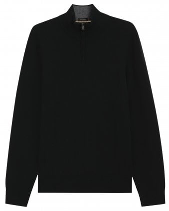 Mens H-Hermalo Regular Fit Quarter Zip Jumper - Black 