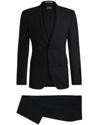 Mens H-Huge 2 Piece Slim Wool Suit Black