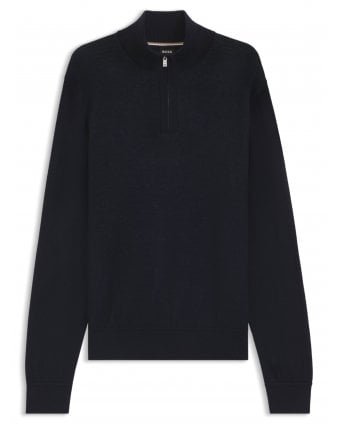 Mens H-Illario Quarter Zip Jumper Dark Blue