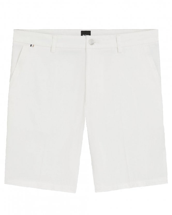 BOSS Mens H Kane 1 Stretch Cotton Twill Shorts - White