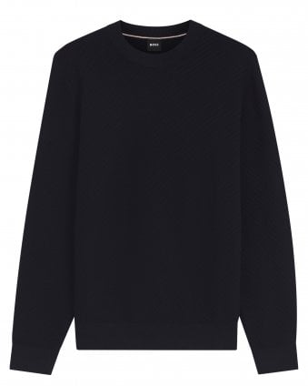 Mens H-Lofranco Diagonal Structured Jumper - Dark Blue