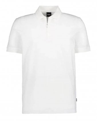 Mens H-Paras 70 Quarter Zip Polo Shirt - White