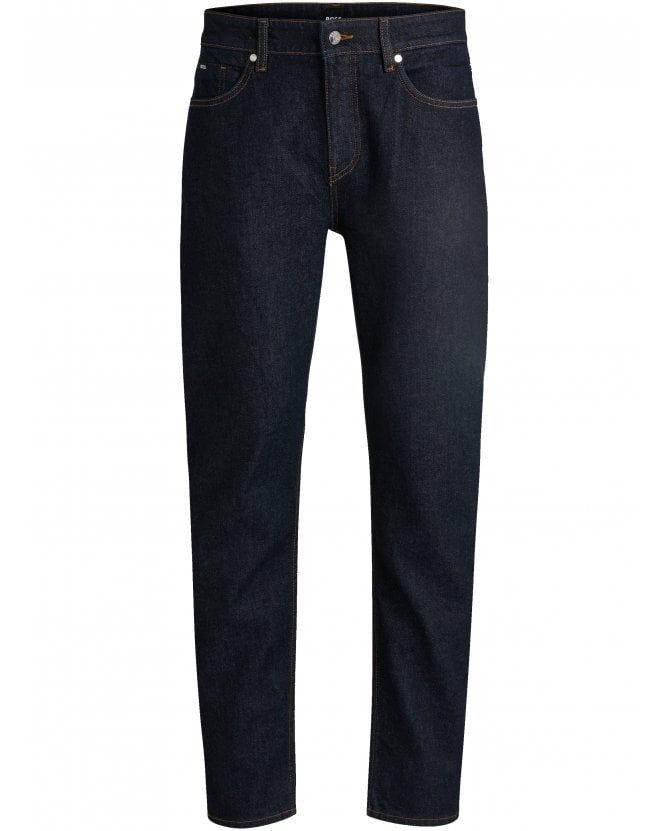 BOSS Mens H-RE Maine Comfort Stretch Regular Jeans Dark Blue