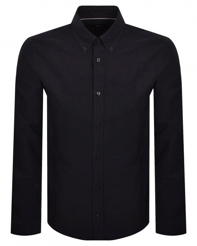 BOSS Mens H-Roan-BD-E-C1 Button Down Slim Fit Shirt - Dark Blue