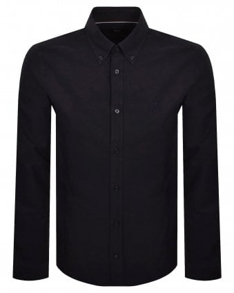 Mens H-Roan-BD-E-C1 Button Down Slim Fit Shirt - Dark Blue