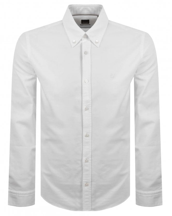 BOSS Mens H-Roan-BD-E-C1 Button Down Slim Fit Shirt - White