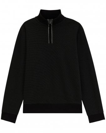 Mens H-Sidney 80 Funnel Neck Quarter Zip Sweatshirt - Black