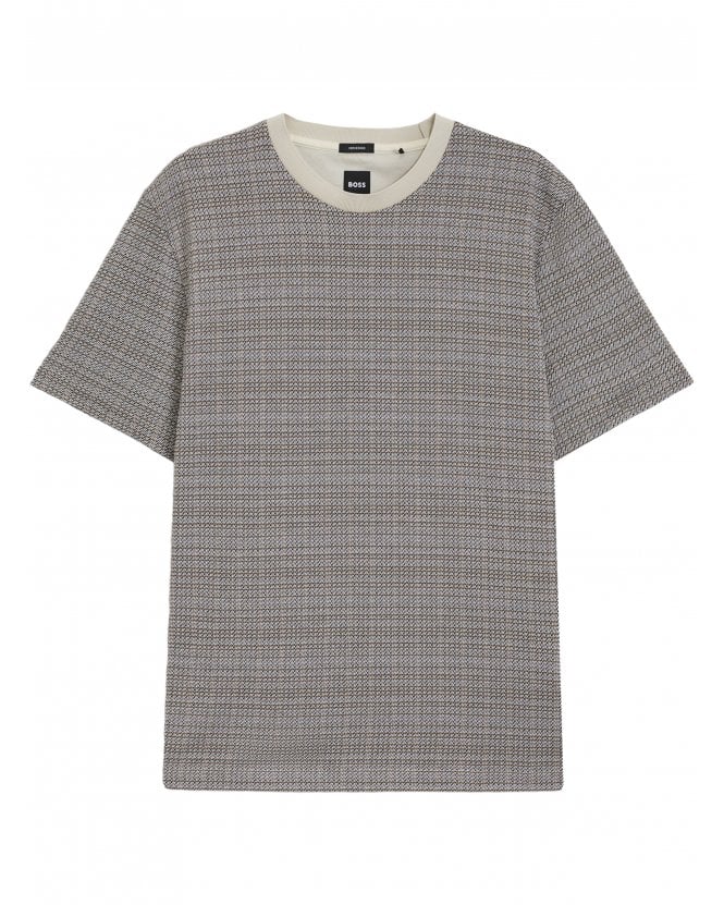 BOSS Mens H-Taut 102 Check T-Shirt Grey
