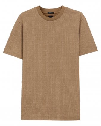 Mens H-Thompson 181 Jacquard-Knit Pattern T-Shirt - Beige