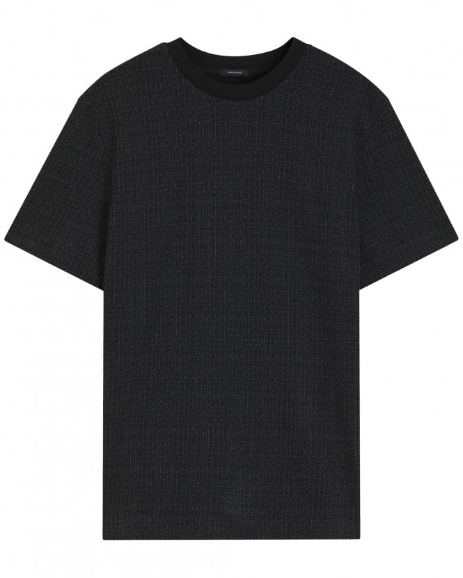 BOSS Mens H-Thompson 181 Jacquard-Knit Pattern T-Shirt - Black