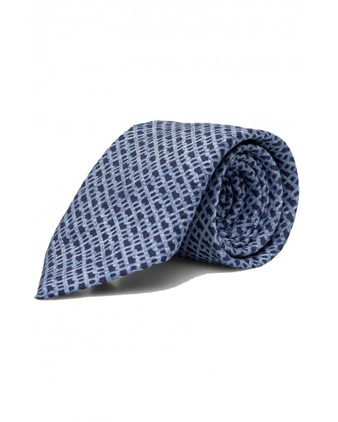 BOSS Mens H-Tie Monogram Tie Dark Blue