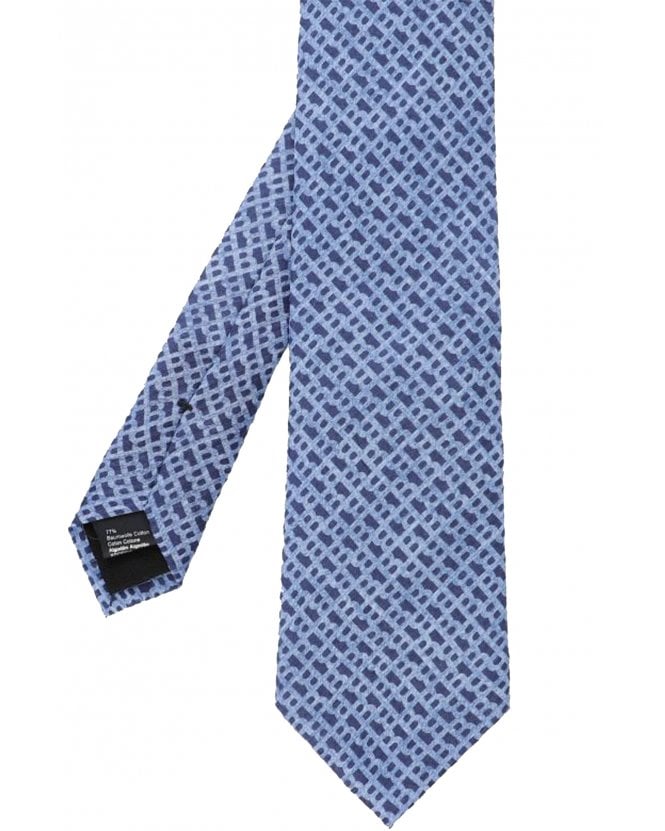 BOSS Mens H-Tie Monogram Tie Light Blue