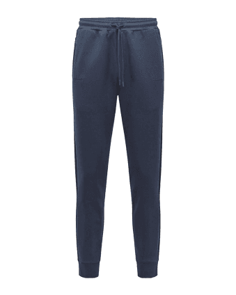 Mens Hadiko Metallic Logo Sweatpants, Dark Blue Joggers