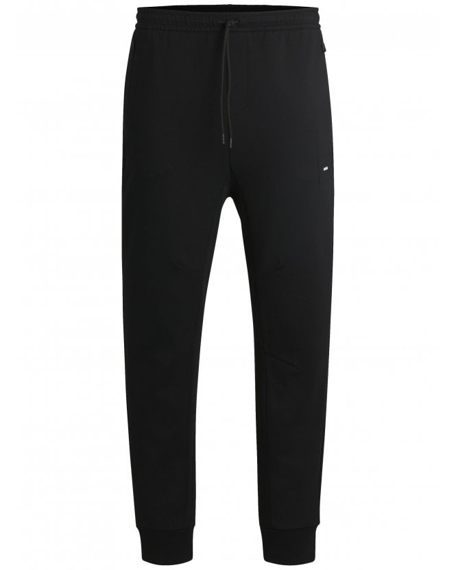 BOSS Mens Hadiko Rib Tracksuit Bottoms Black