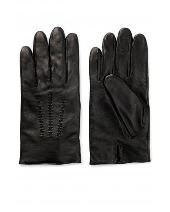 Mens Hainz5 Black Nappa-Leather Gloves