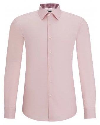 Mens Hank Kent Easy Iron Poplin Shirt Light Pastel Pink