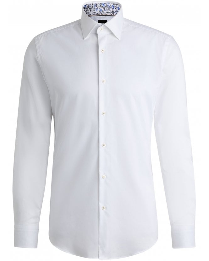 BOSS  Mens Hank Kent Slim Fit Shirt White