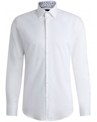 Boss Mens Hank Kent Slim Fit Shirt White