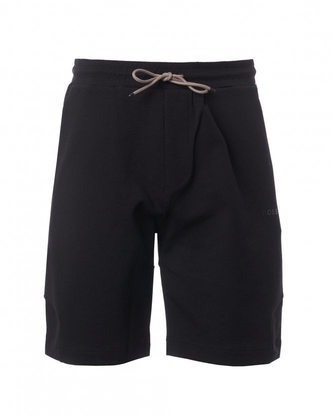 BOSS Mens Headlo Black Logo Tape Sweat Shorts