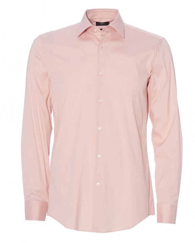 BOSS Mens Jango Pink Slim Fit Shirt
