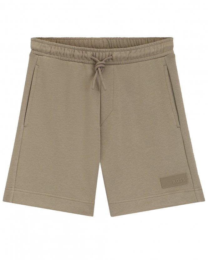 BOSS Mens JT_Shorts Relaxed Fit Cotton Shorts - Light Pastel Green (Brown) 