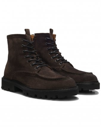 Mens Julio_Halb_SDWX Waxed Suede Boots - Dark Brown
