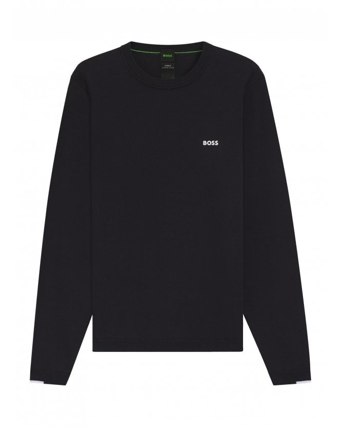 BOSS Mens K EVER X CN Crewneck Knit Jumper Dark Blue
