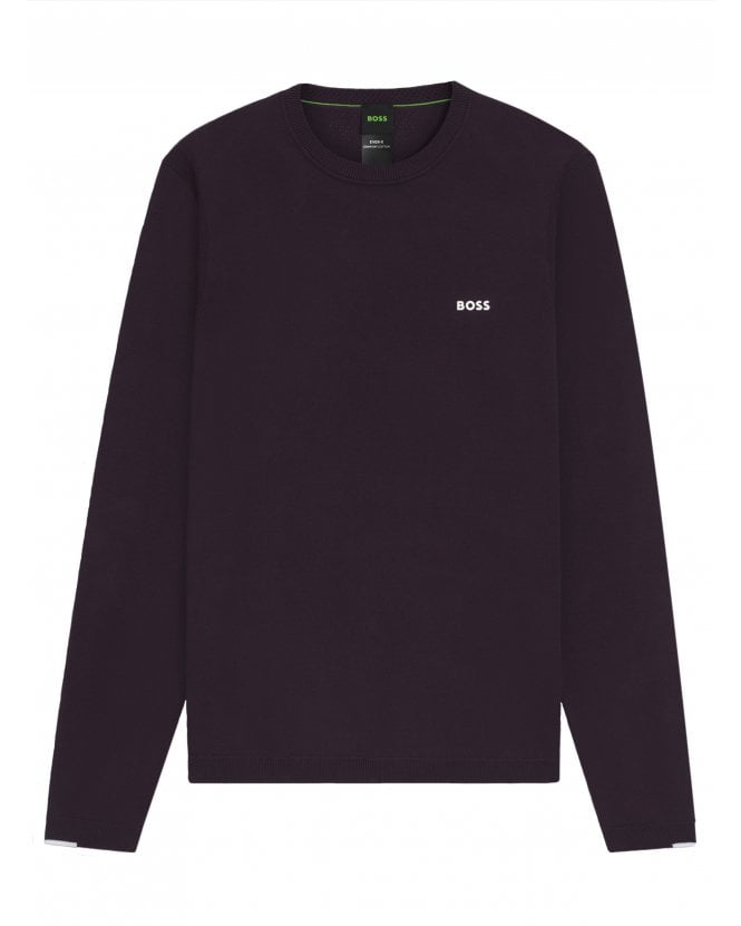 BOSS Mens K EVER X CN Crewneck Knit Jumper Dark Purple