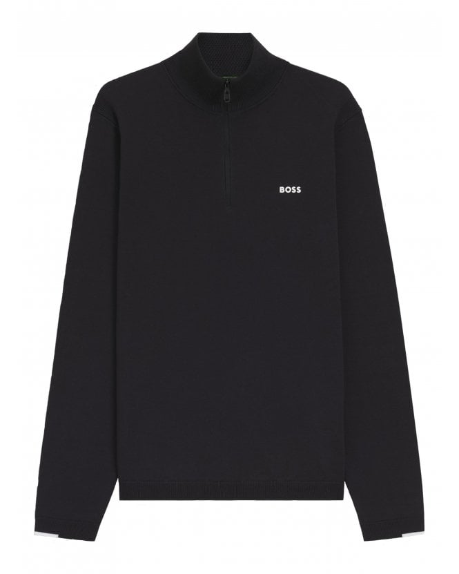BOSS Mens K EVER X QZ Quarter Zip Sweatshirt Dark Blue