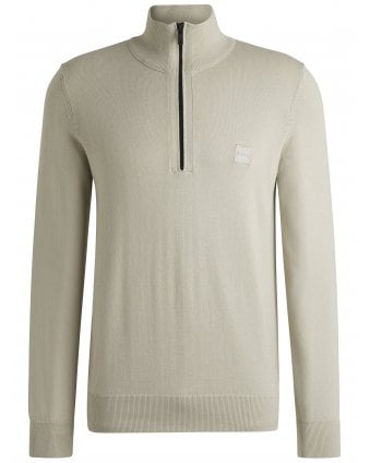 Mens Kanobix Quarter Zip Jumper Beige