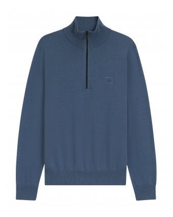 Mens Kanobix_S Quarter Zip Jumper Blue