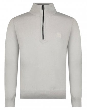 Mens Kanobix_S Quarter Zip Sweatshirt - Light Grey