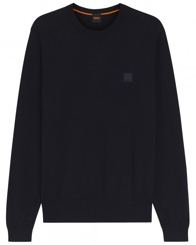 BOSS Mens Kanovano_S Logo Patch Jumper - Dark Blue