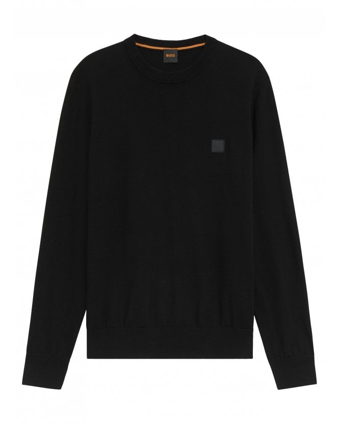 BOSS Mens Kanovano S Patch Logo Jumper Black