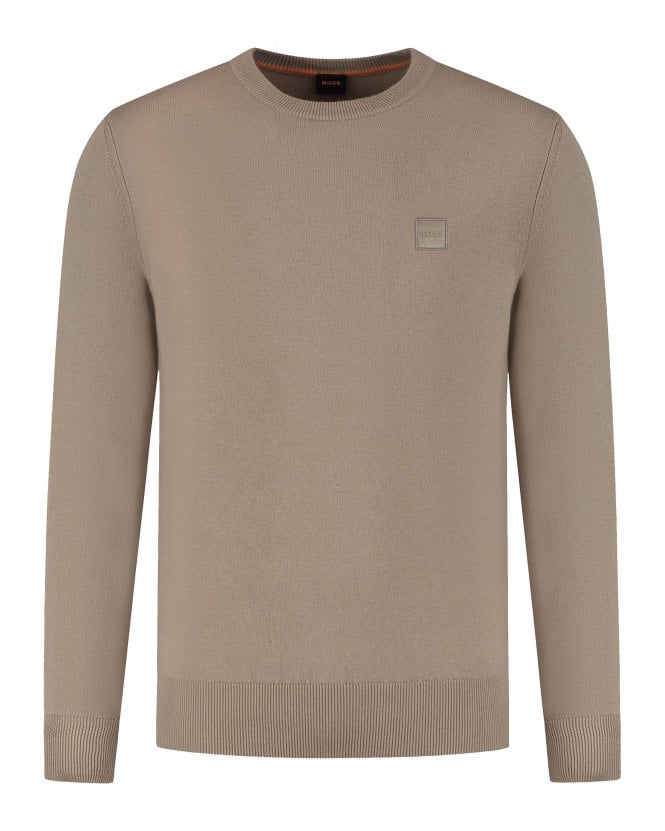 BOSS Mens Kanovano_S Patch Logo Jumper Green