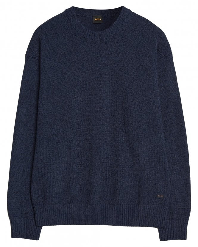 BOSS Mens Kerlino Knitted Jumper - Dark Blue