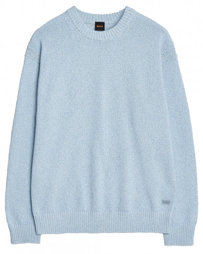 BOSS Mens Kerlino Knitted Jumper - Light Blue