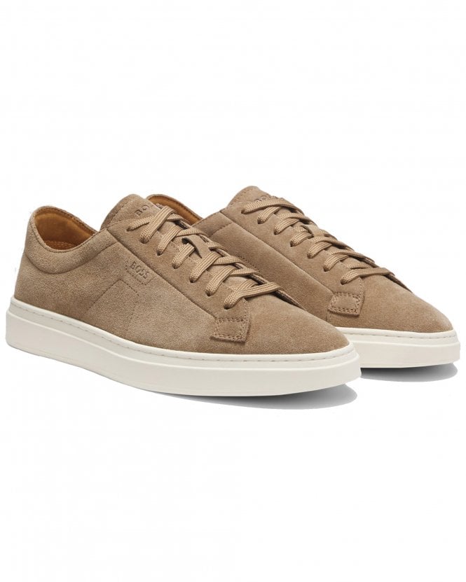 BOSS Mens Kieran_Tenn_WCSD Suede Trainers - Beige