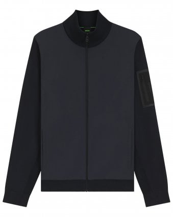 Mens KN_Momentum-X HY Hybrid Knit Zip-Through Jacket - Dark Blue