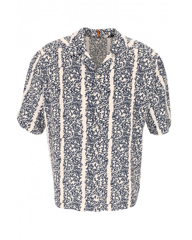 BOSS Mens Lapisy-M Coral Shirt Beige/White