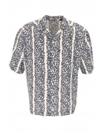 Mens Lapisy-M Coral Shirt Beige/White
