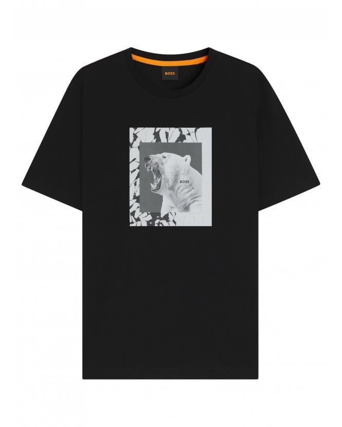 BOSS Mens Lupo Animal Graphic T-Shirt Black