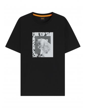 Mens Lupo Animal Graphic T-Shirt Black