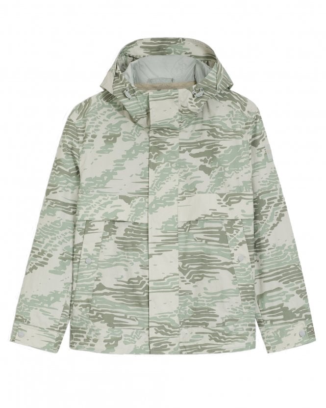 BOSS Mens Ocombo Water-Repellent Printed Jacket - Light Green