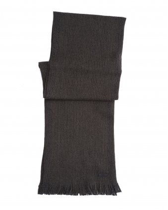 Mens Olive Green Buccio Mouliné-Wool Scarf