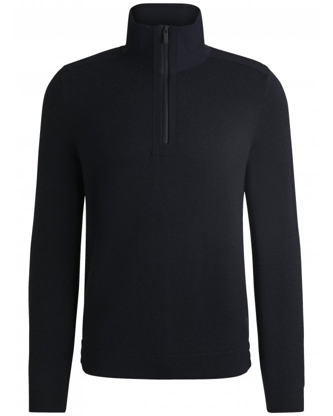 BOSS Mens P-Bart Zip Jumper Navy Blue