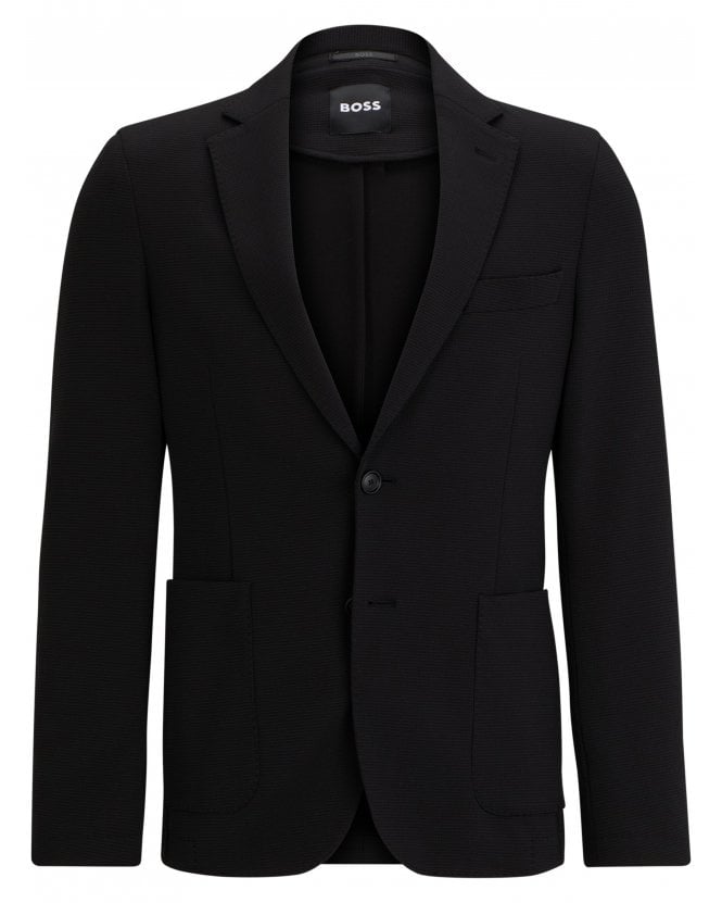 BOSS Mens P Hanry Micro Patterned Slim Jacket Black
