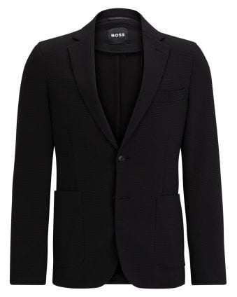 Mens P Hanry Micro Patterned Slim Jacket Black