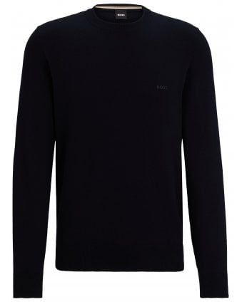 Mens Pacas_L Embroidered Logo Sweater Dark Blue